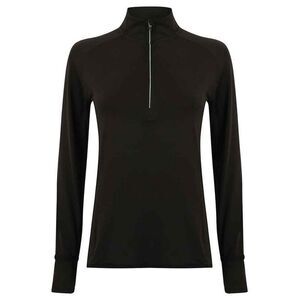 Tombo Womens/Ladies Performance Quarter Zip Long-Sleeved Top / Black